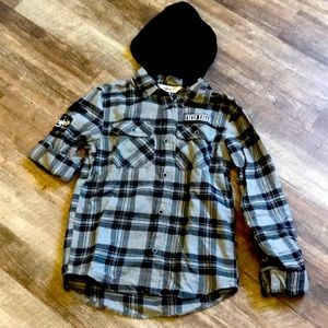 H&M Hooded Flannel, Size 11-12Y